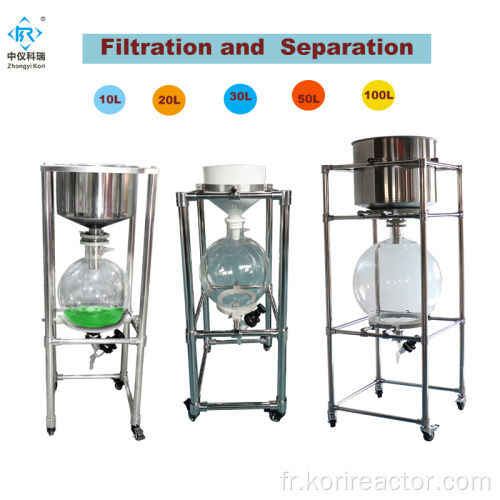 Filtration et séparation de nutche de laboratoire 50l